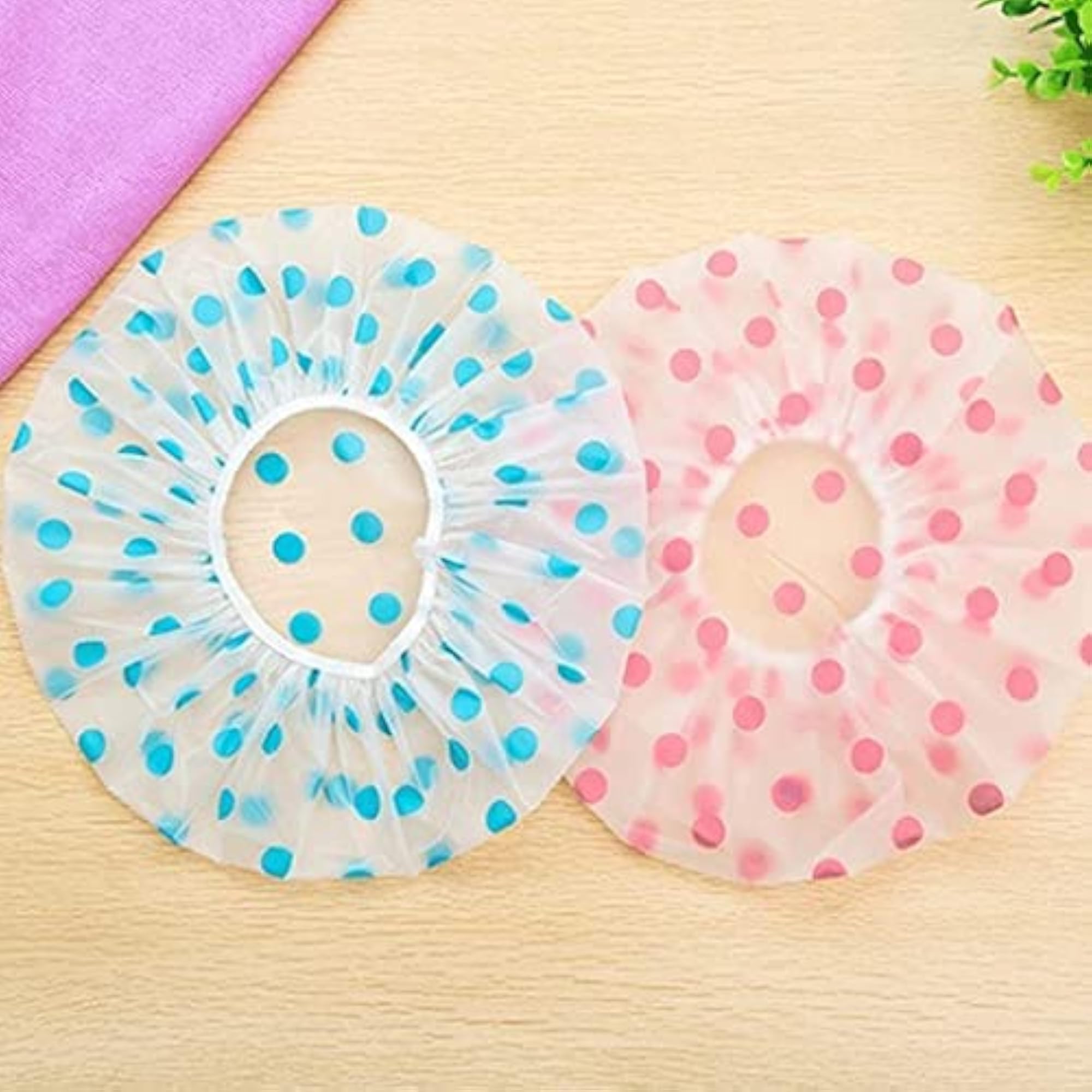6 Pieces Waterproof EVA Plastic Shower Cap, Reusable Bathing Hair Cap